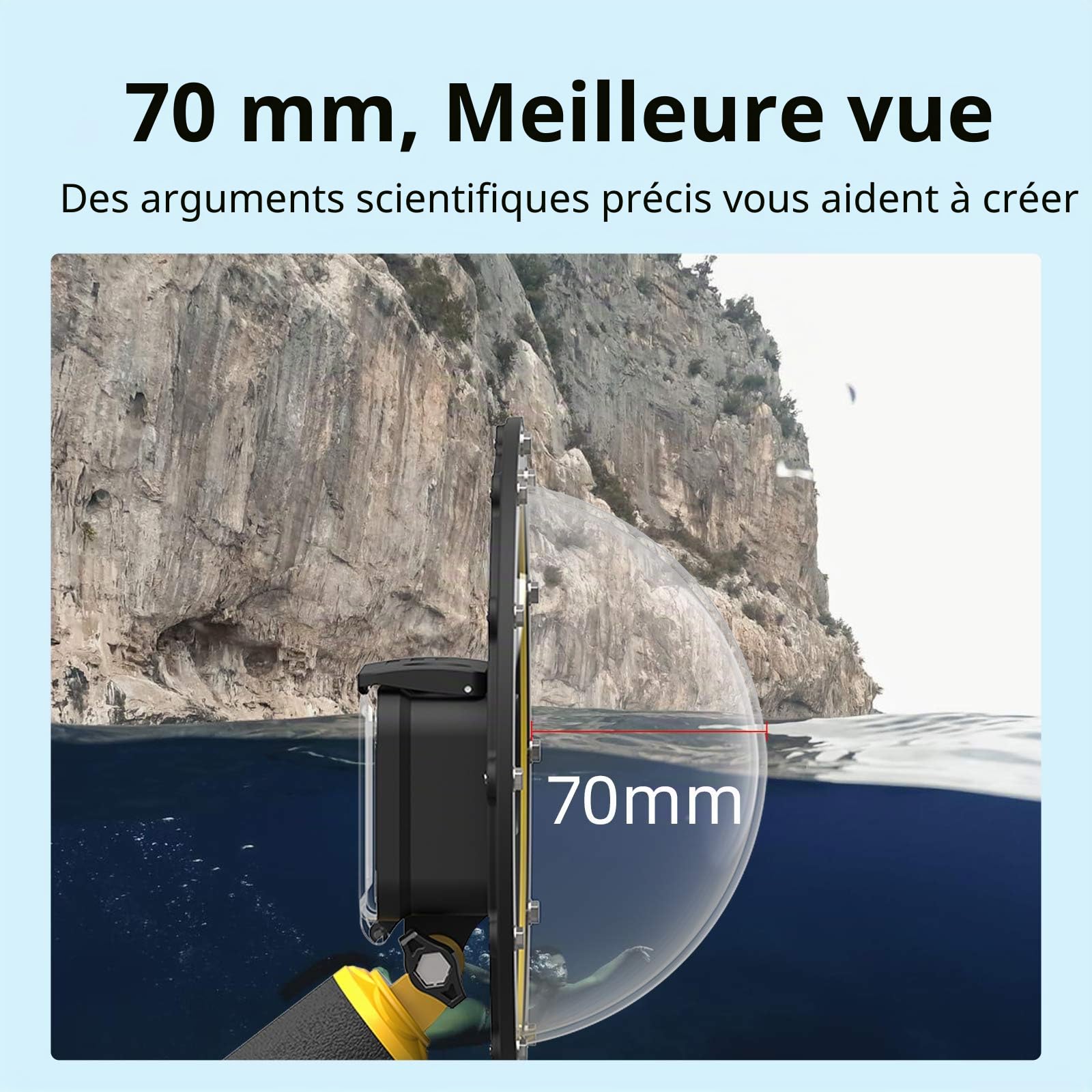 TELESIN Port dôme pour GoPro Hero 11 10 9 Black Boîtier étanche pour objectif de caméra de plongée avec déclencheur à pistolet, poignée flottante Accessoires de caméra d'action GoPro 11 10 9