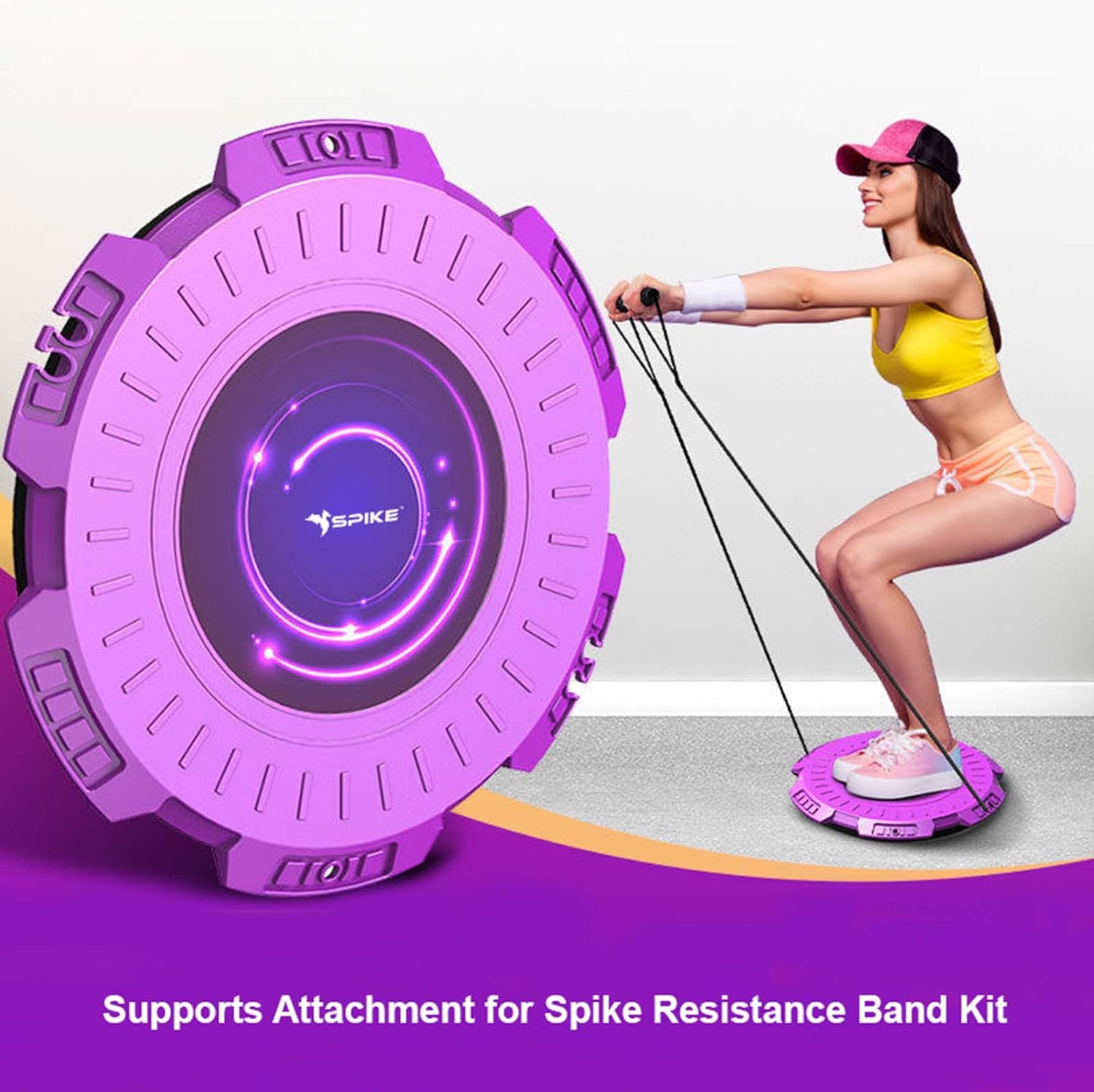 SPIKE Tummy Trimmer and Spike Tummy Twister Combo Ab Exerciser for Men and Women Biceps Body Toner Exercise Equipment for Home gym - Yellow