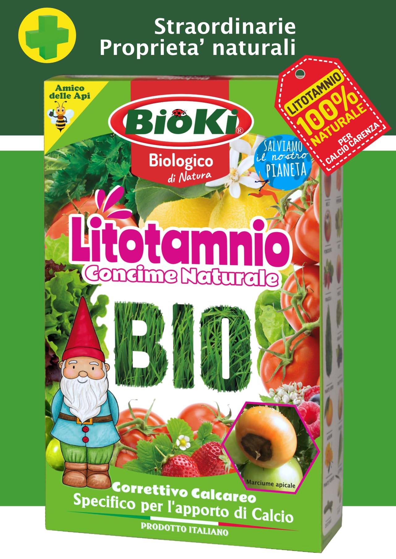 Bioki® Litotamnio Correttivo calcico naturale, indicato per il marciume apicale del pomodoro, elevato apporto di Calcio e Magnesio