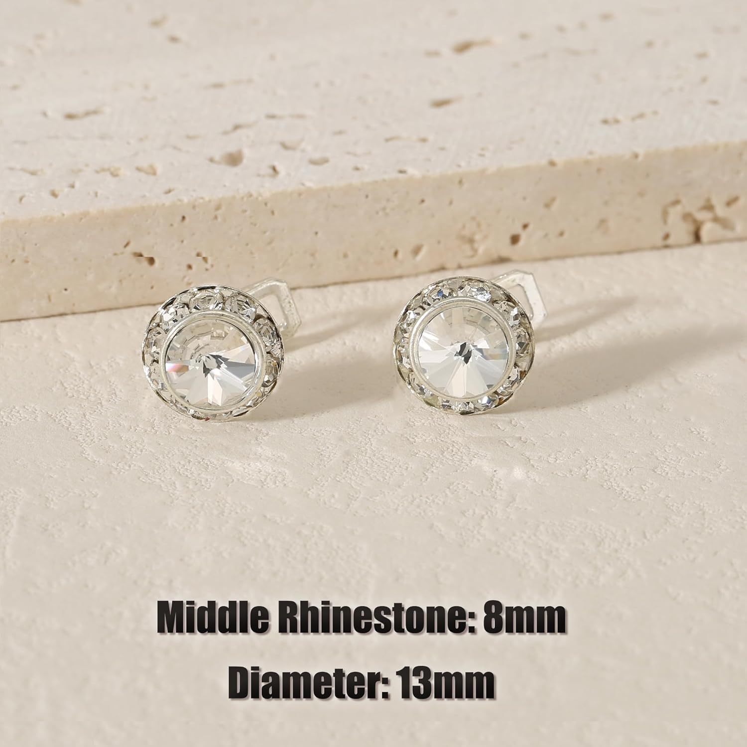 Clip on Dance Earrings for Women Crystal Halo Rhinestone Earrings for Competitions Performance Stage Wedding Party - Image 7