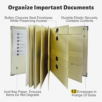 Document Organizer,File Organizer for Paper,Important Documents, Expanding File Folder for Office and School,in Case I Go Missing Binder(Yellow,2In Thinck)