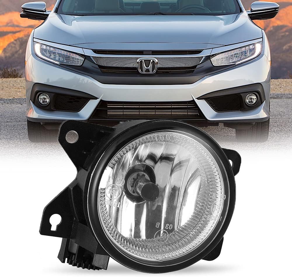 CPW OEM Fog Lights Fit For Honda [2016-2021 Civic][2018-2020 Fit][2019-2022 HR-V][2013-2015 Accord][2013-2016 CR-Z][2018-2020 Odyssey][2016-2018 Pilot][2017-2019 Ridgeline] Driver Side Fog Lamp Body