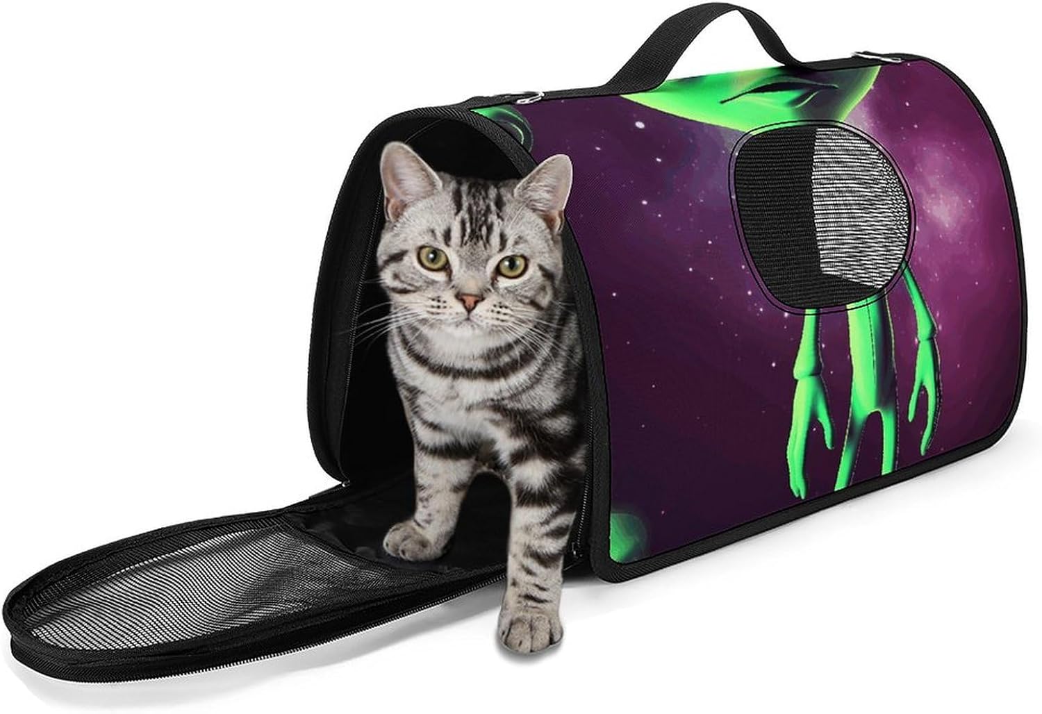 Pet Handbags, Green Alien Printed Pet Handbags,folding Pet Bags,new Pet Handbags,universal Pet Handbags, 45X26X23.5cm