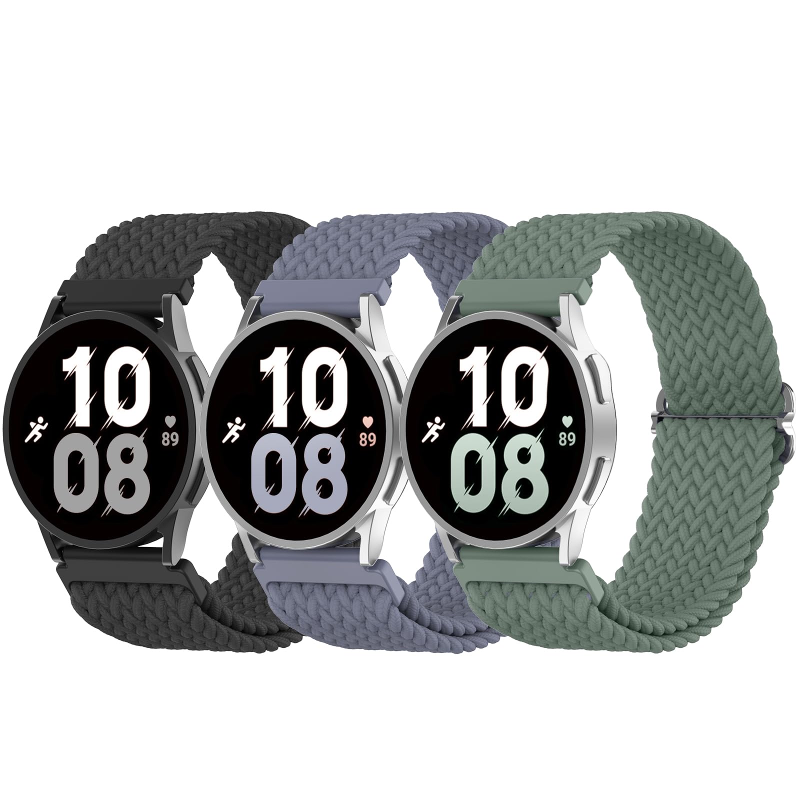 Delidigi 20mm Cinturino Compatibile con Samsung Galaxy Watch 6/5/4 40mm 44mm/Watch 6 Classic 43mm 47mm/Watch 5 Pro 45mm/Watch 4 Classic 42mm 46mm/Watch Active 2, Nylon Regolabile Sport Cinturino