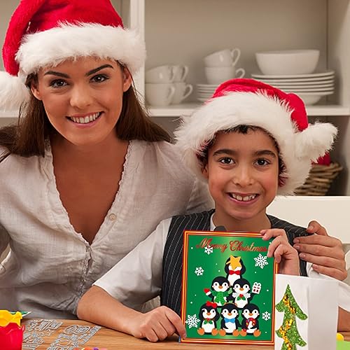 Miniatura 5 de GLOBLELAND Troqueles de corte de pingüino de invierno, para regalo, troqueles de acero, copos de nieve, palabras troqueladas para álbumes de