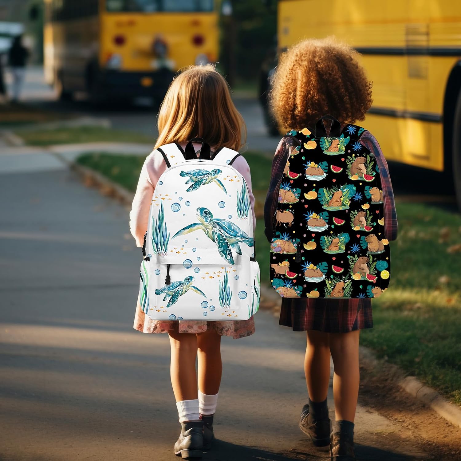 Funny Sea Turtle School Backpack for Girls Boys Bookbag, 17 Inch Sea Turtle Laptop Backpack, Turtles Animals Theme Back Pack for School Travel Hiking Camping - Image 7