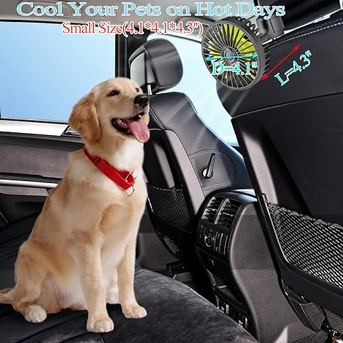 Miniatura 6 de Ventiladores de asiento de coche USB para asiento trasero de bebé, ventilador eléctrico de 5 V USB para asiento trasero de automóvil, pasajeros de