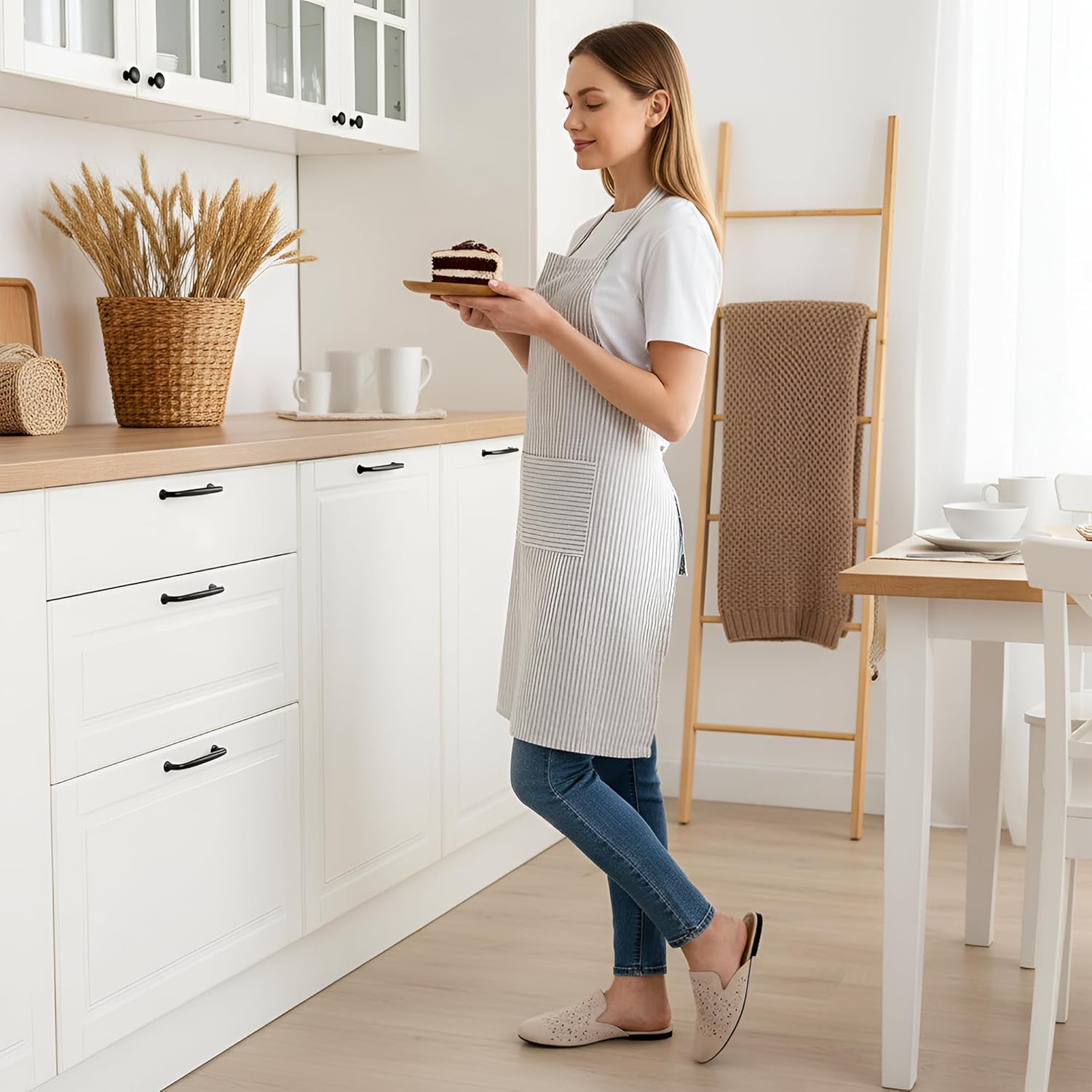 FUDYNMALC Womens Mules Flats Shoes: Casual Closed Toe Suede Backless Loafers Comfortable Dressy Slip-on Slides Footwear - Image 3