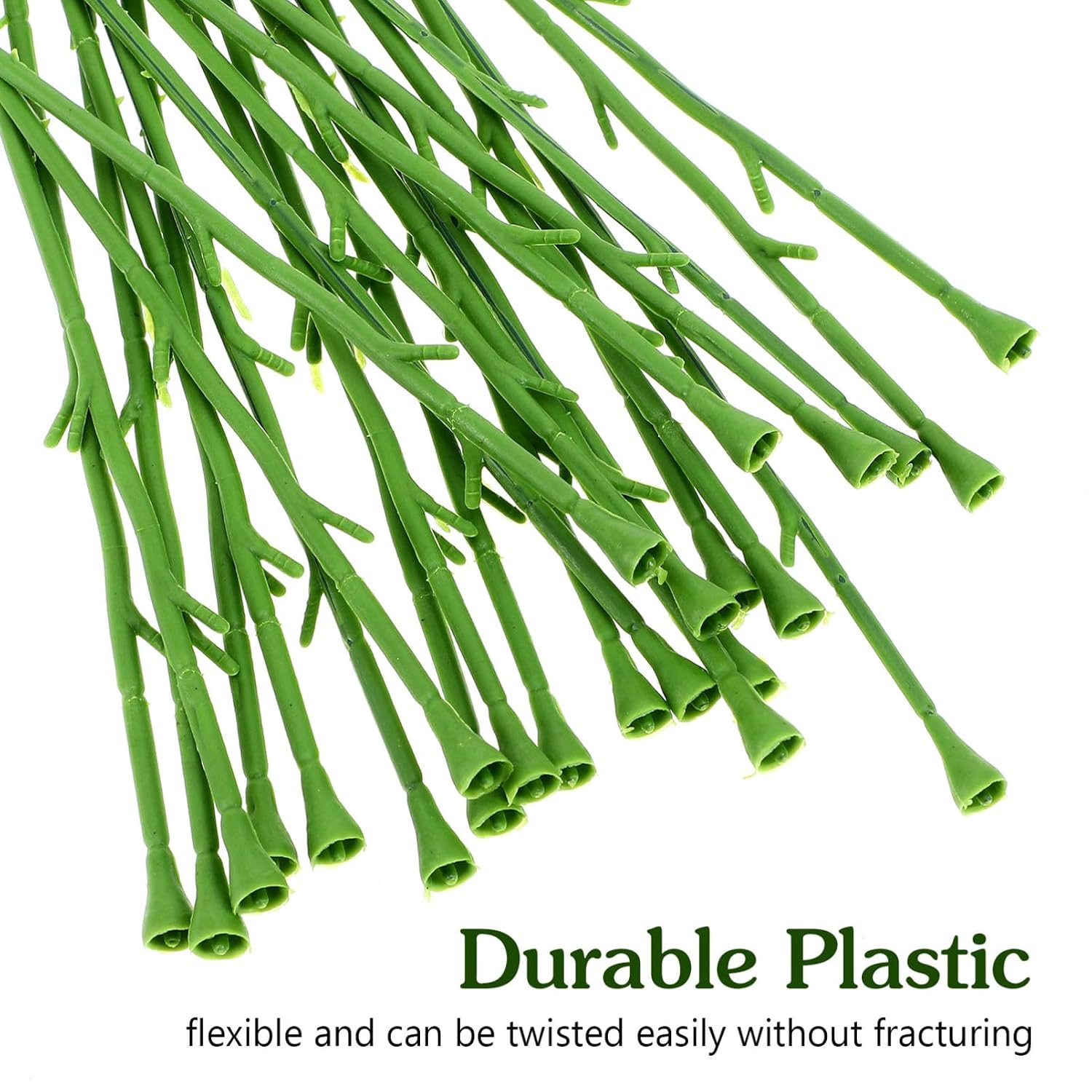 Gatuida 100Pcs Artificial Flower Stems Green Floral Wire for DIY Crafting Bouquet Making Floral Tubing Wire Stem