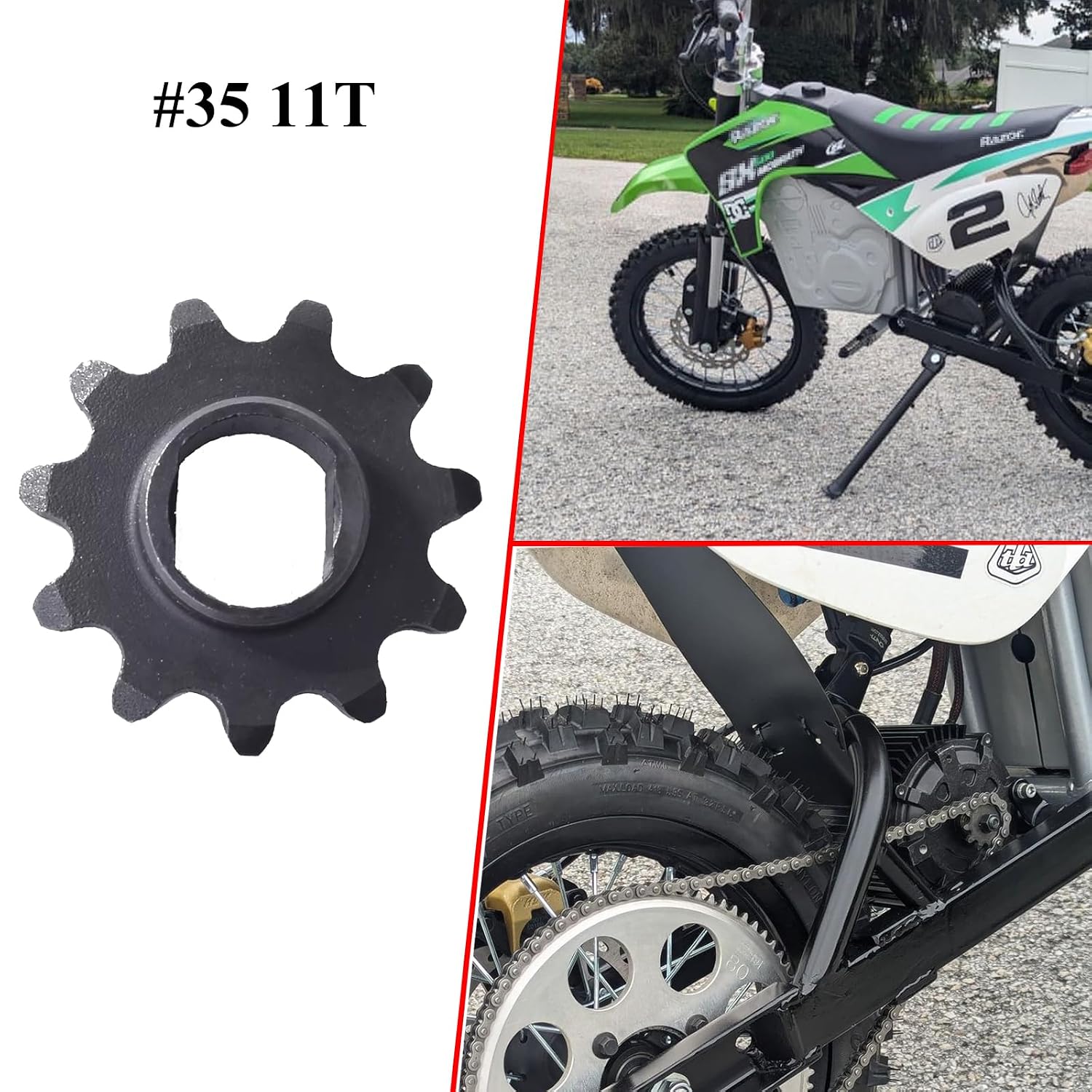 #35 11T Sprocket for Electric Motorcycle ATV Quad Dirt Pit Sprocket Bike Scooter Parts Can Use with KR5V Motor