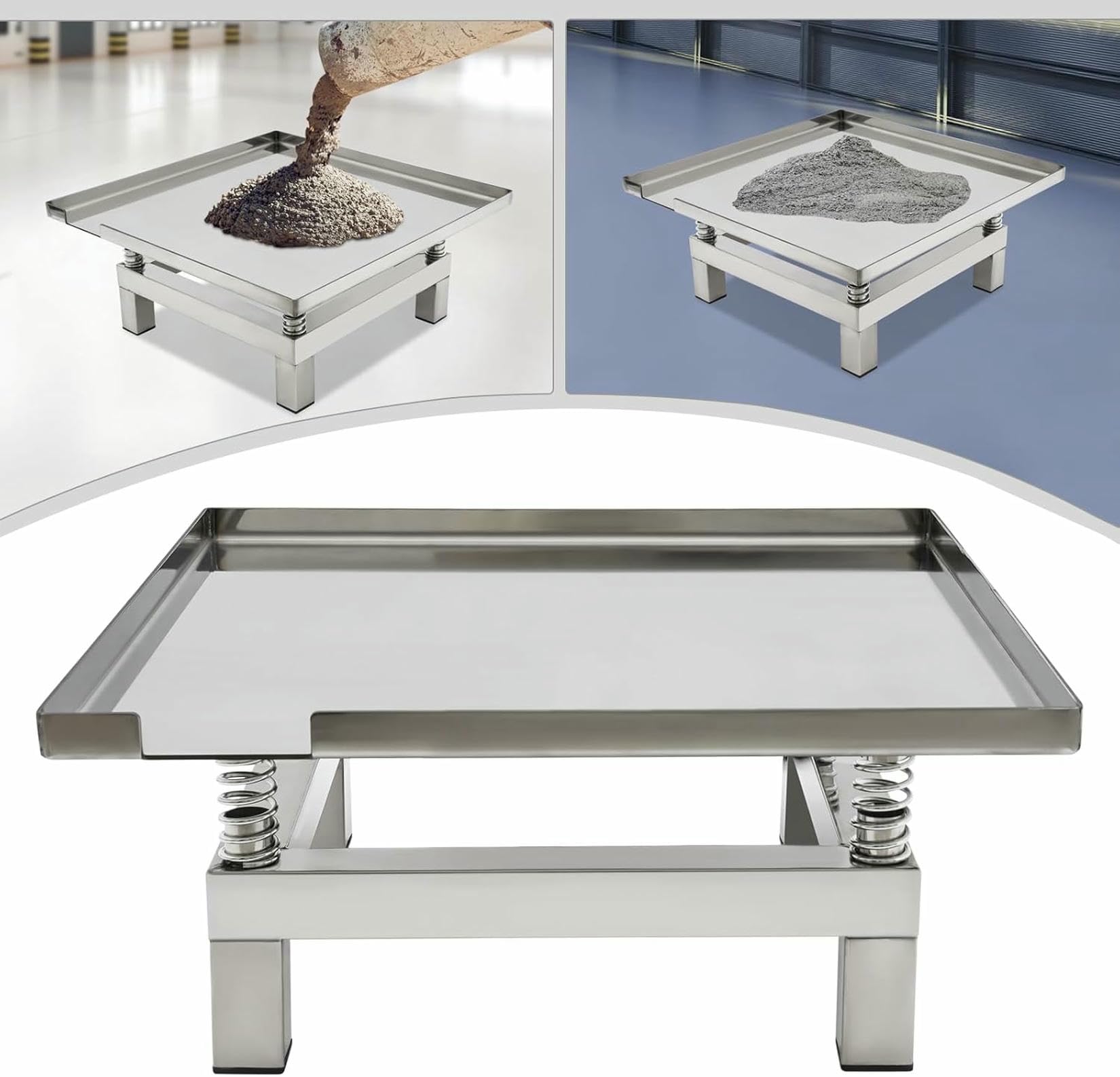 Mesa vibratoria de hormigón para moldes de hormigón, banco de pruebas de vibración de acero inoxidable para laboratorio