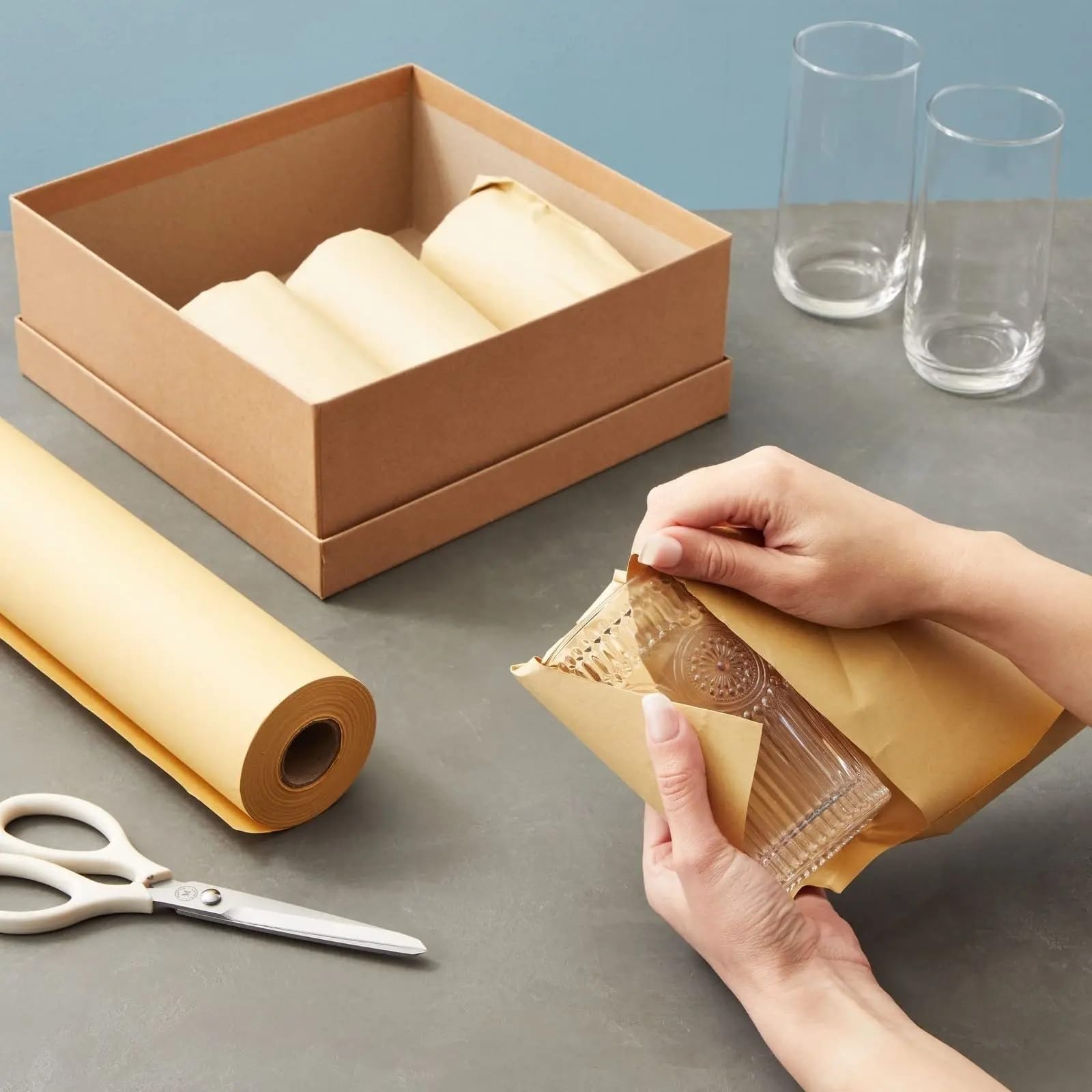Kraftpapierrolle, 30 cm/50 cm Breite, Schlichtes braunes Papier for Verpacken von Geschenken, Verpacken, Basteln Geschenkpapier Natur(50cmx10m 1Roll)