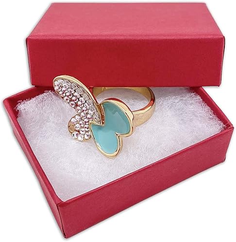 Miniatura 3 de TheDisplayGuys - Paquete de 100 cajas de regalo de papel de cartón relleno de algodón #11, color rojo mate (2 18 pulgadas x 1 34 pulgadas x 34