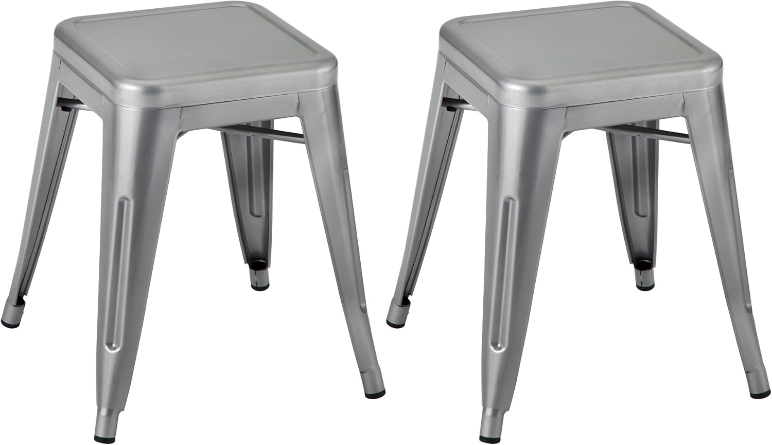 Norwood Commercial Furniture NOR-IAH3021-RD-SO Tolix Style Metal Industrial Stack Stool, 18" Height, 12" Width, 12" Length, Red (Pack of 2)