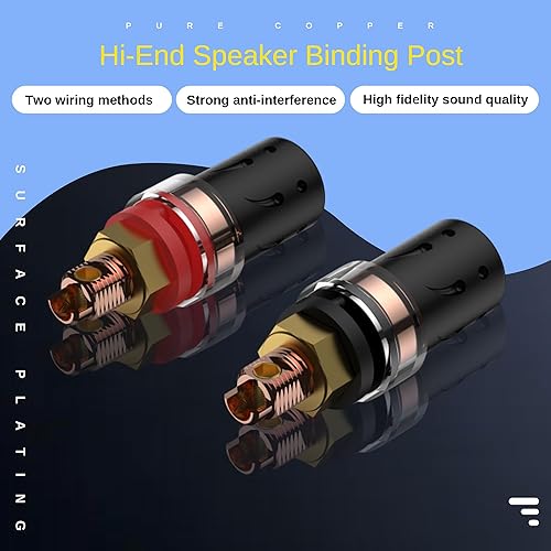 Miniatura 7 de Viborg BP603G HiFi Banana Binding Post Pure Copper Gold Plated Audio Binding Post Speaker Terminal for Amplifier (BP603G, Gold Plated)