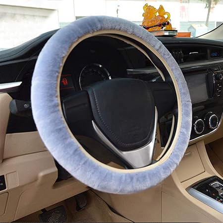 Amazon 車ハンドルカバー 軽自動車 ステアリングカバー ふわふわ ハンドルグリップ 暖かい 滑り止め 取り付け簡単 無地 通気性 柔らかい 防寒 可愛い 握りやすい フィット オシャレ カー用品 アクセサリー 汎用 自動車 普通車 秋冬カーアクセサリー クリスマス