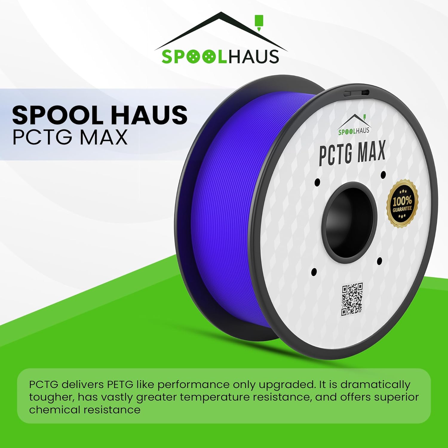PCTG MAX SpoolHaus 3D Printer Filament 1.75mm Outperforms PETG Tough High Strength Excellent Layer Adhesion High Temperature Resistance Easy 3d Printing Pink 1kg