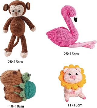 Putentfun Complete Crochet Kit for Beginners,Beginner Animal Crochet Kit,Knitting kit with Easy Colorful Yarn with Step-by-Step Video Tutorials,Ideal Creative DIY Gift for Adult Kids