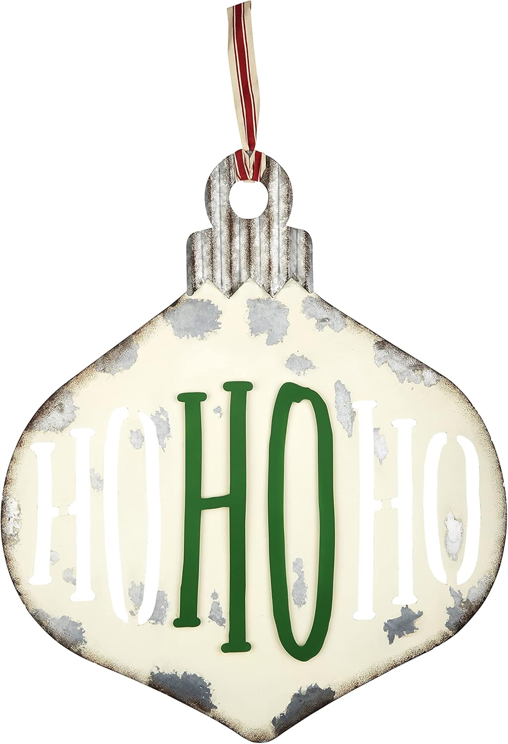 Mud Pie Christmas Ornament Door Hanger, Ho Ho Ho, White 29" x 24"