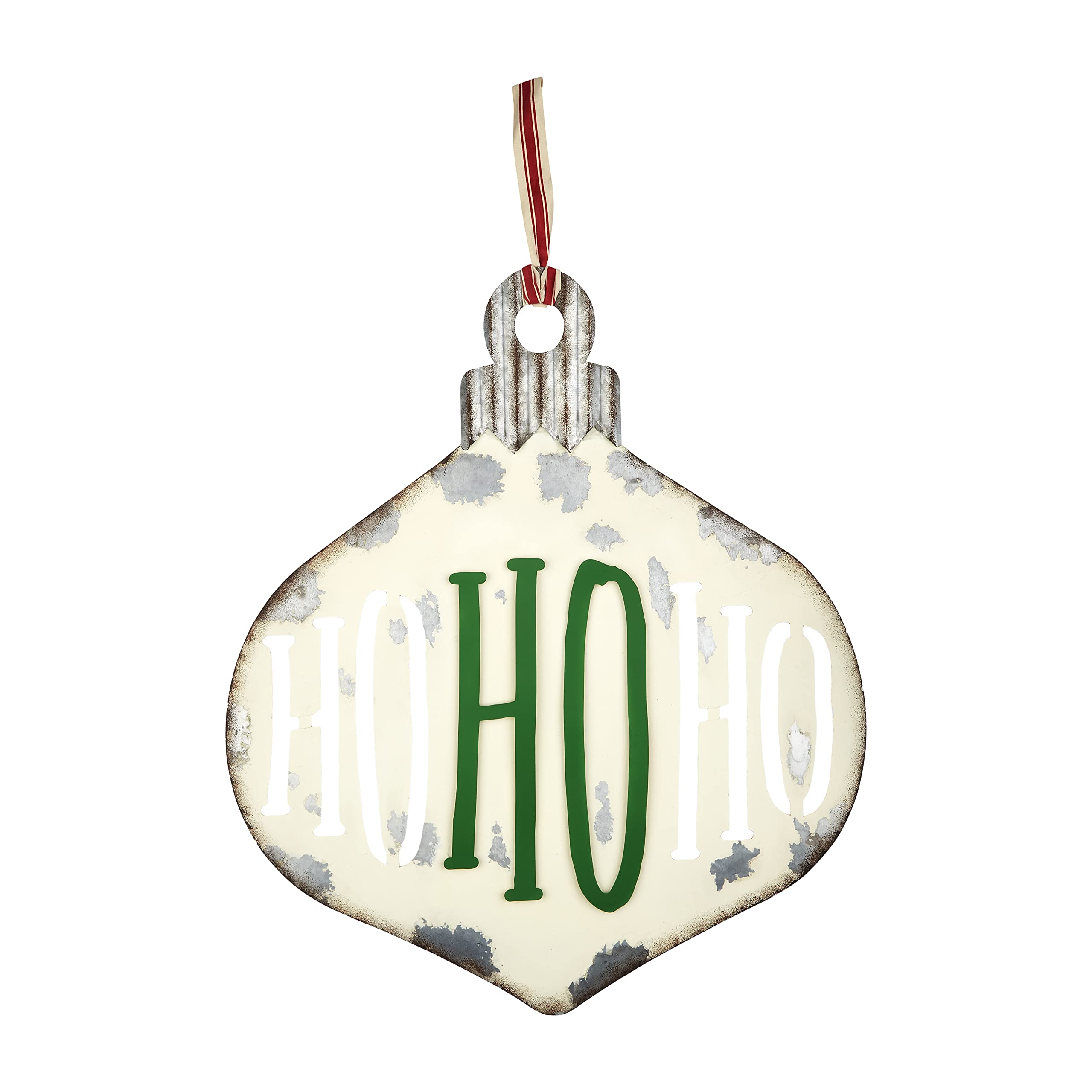 Mud Pie Christmas Ornament Door Hanger, Ho Ho Ho, White 29