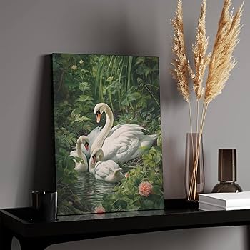 白鳥と子供の白鳥の絵画 56688e5d722c73bf2d4b75e3b232b5