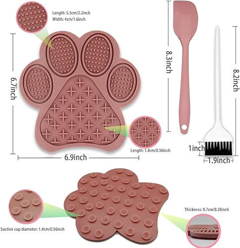 Miniatura 2 de Tapete para lamer perros y gatos, tapete de comida para perros con ventosas, tapete de alimentación lenta y diseño antideslizante, reductor de