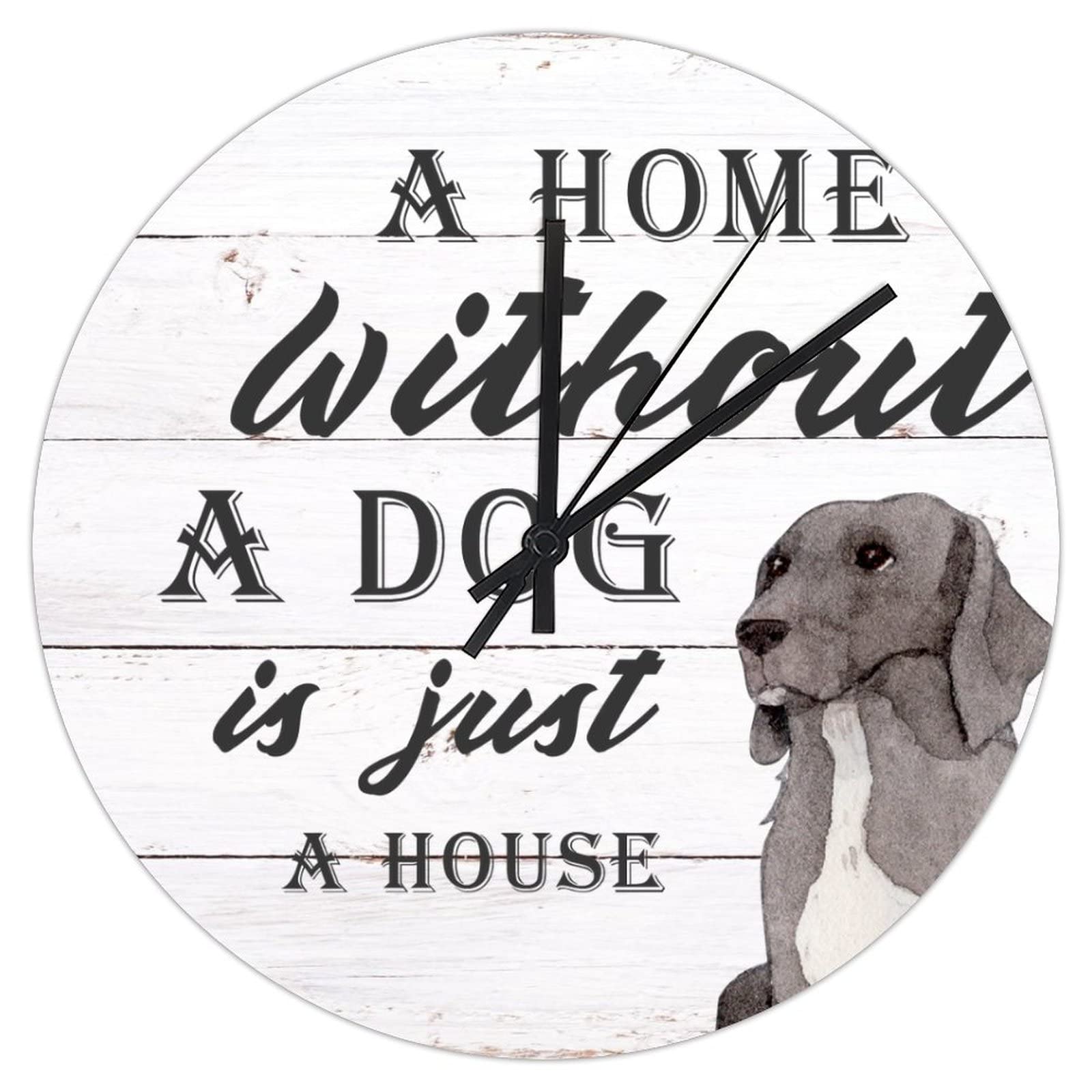 Horloge murale sans tic-tac 30 cm en PVC silencieuse motif chiens salon