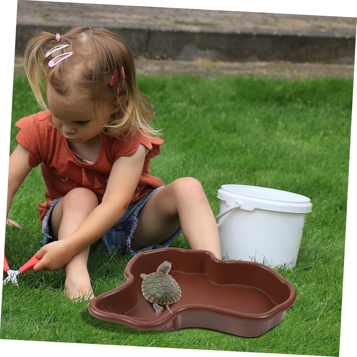Abaodam Large Turtle Soaking Dish Reptile Bathing Pool for Tortoises and Aquatic Creatures Spacious Water Dish for Comfortable Swimming and Relaxation