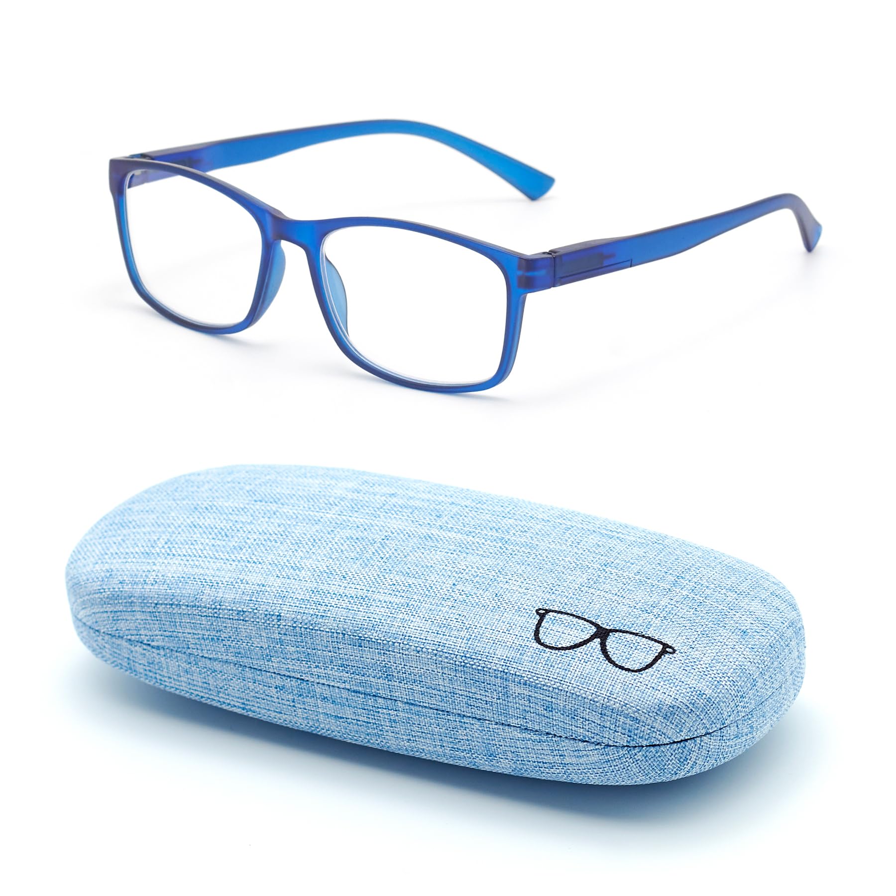 Nearsighted Glasses for Distance with Hard Case Blue Light Spring Hinge Glasses Not Reading Glasses