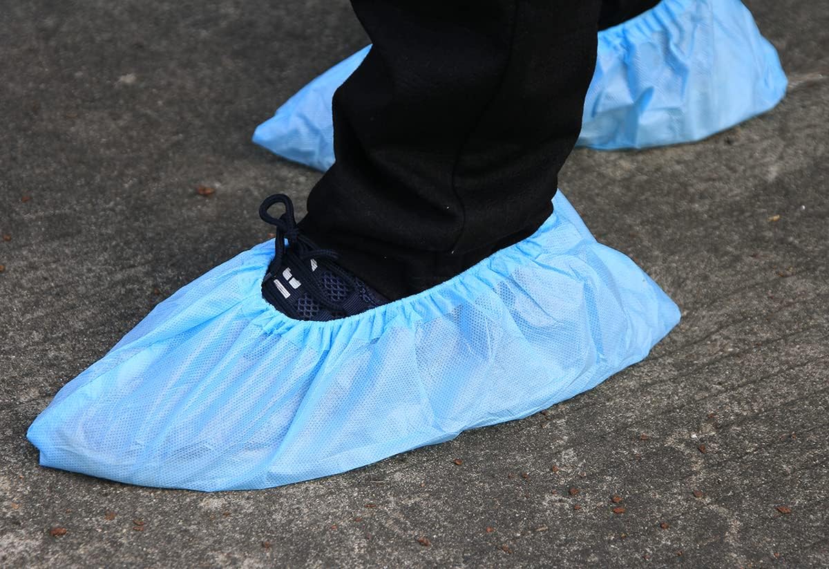 Greenour Case of 600 (300 Pairs) Super Anti-Skid Disposable Shoe Covers Waterproof Durable Extra Thicker Boot Cover