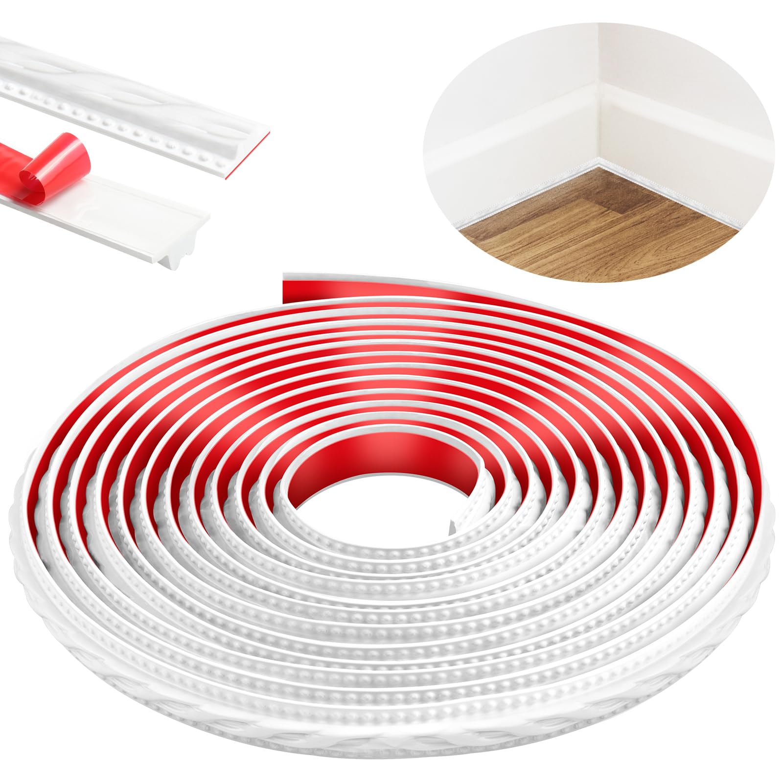 600cm Self-Adhesive Moulding Trim, Peel and Stick Ceiling Coving,3D Wall Trim for Mirror Frames, Furniture, Door Frames, Ceilings, Home Decoration(White)