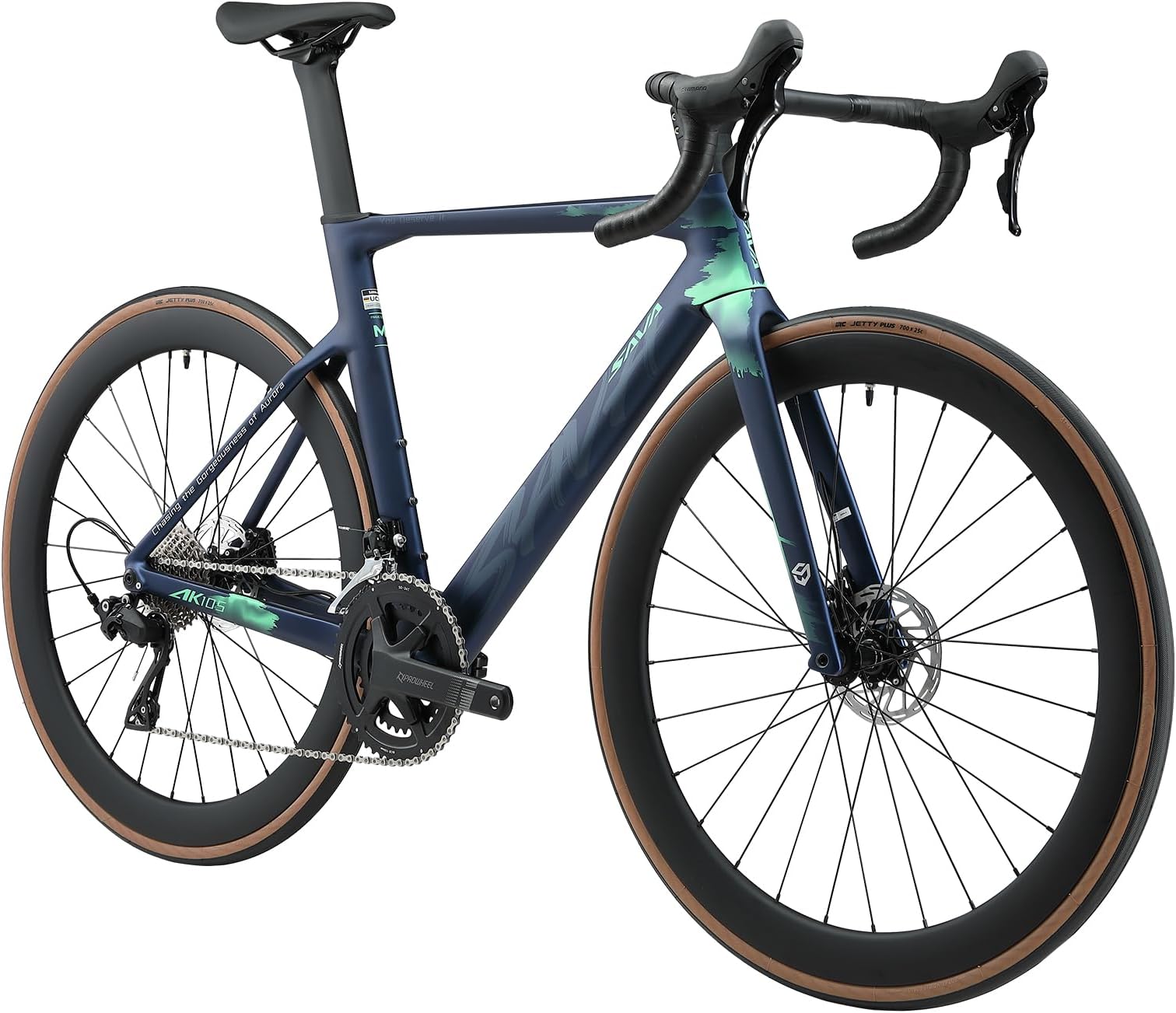 Carbon Fiber Road Bike, Hydraulic Oil Disc Bike with Carbon Fiber Frame and Wheelset, Lightweight Full Carbon Racing Bicycle with Shimano R7120 24S Shift Set for Adults