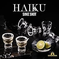 Vista 5 de LEMONSODA Haiku - Juego de vasos de chupito de sake, vasos de chupito de cristal de 2 onzas para sake, tequila, whisky, vodka, ginebra – Ideal