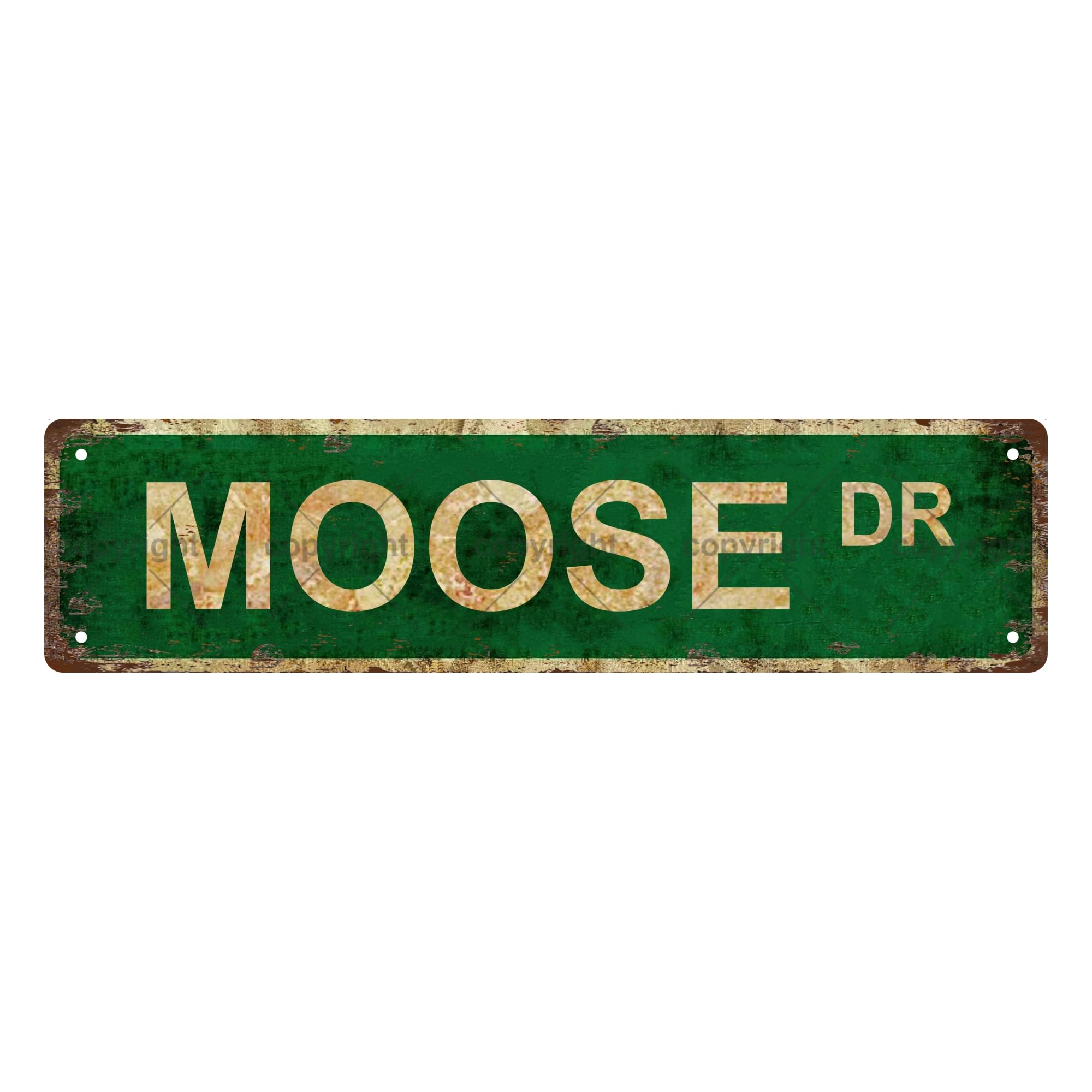 Moose Dr Animal Metal Tin Street Sign Bar Cafe Garage Cave Home Room Wall Bathroom Farmhouse Garden Porch Patio Decor,4x16 Inch