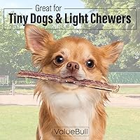 Vista 2 de ValueBull Bully Sticks para perros pequeños, extrafinos de 6 pulgadas, 50 unidades, golosinas naturales para perros, 100% carne de res, un solo
