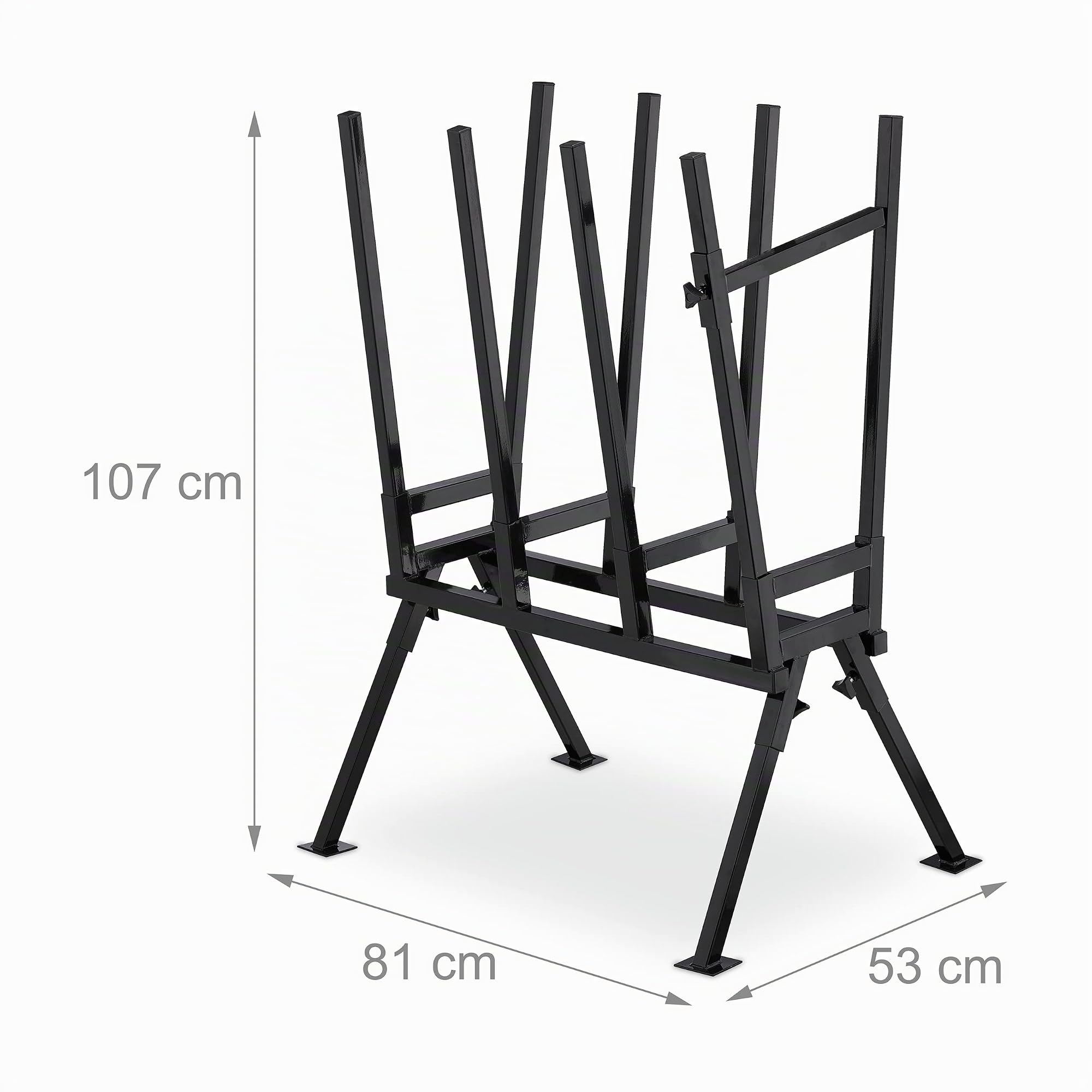 Relaxdays Chevalet de sciage, Charge maximale 400 kg, Acier Robuste, HLP: 107 x 81 x 53 cm, pour Couper Le Bois, Noir