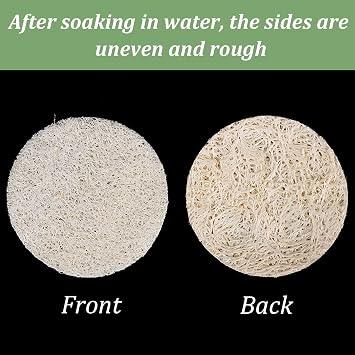 Nogeqi 20 Pcs Natural Loofah Sponge Pads for Washing Face, Exfoliating Body Face Scrub Pads for Makeup & Dead Skin Masks Removal, Exfoliating Face Pad for Women Men Cleansing Skin(2.17 Inch)