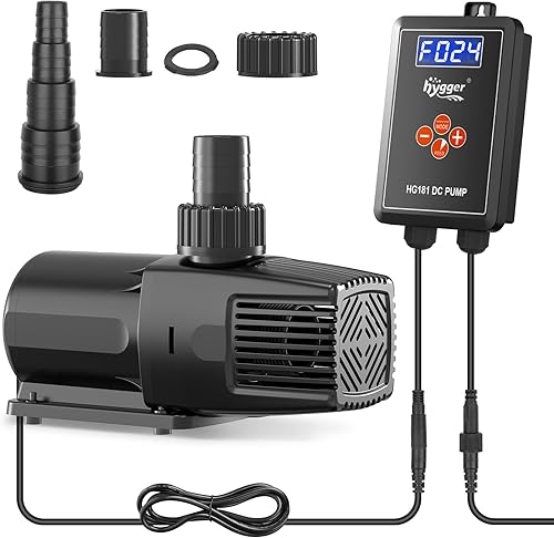 Miniatura 8 de hygger Bomba de agua de acuario ajustable de 24 V CC y agitador, bomba de retorno silencioso de 30 dB, control de flujo de 10 velocidades