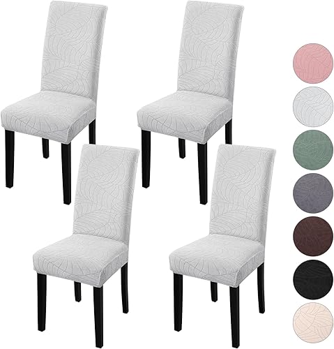 Miniatura 9 de Juego de 4 fundas para sillas de comedor, fundas elásticas de jacquard para sillas, fundas para sillas Parsons, extraíbles y lavables, fundas
