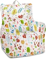 Vista 558 de Posh Creations Puf estructurado cómodo para jugar, leer y ver la televisión, Malibu Lounge, tela de lona para colorear, criaturas