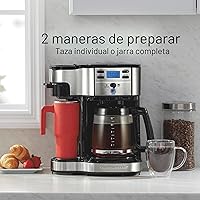 Vista 2 de Hamilton Beach Cafetera Brewer de 2 vías, olla de un solo servicio y 12 tazas, acero inoxidable (49980A), jarra