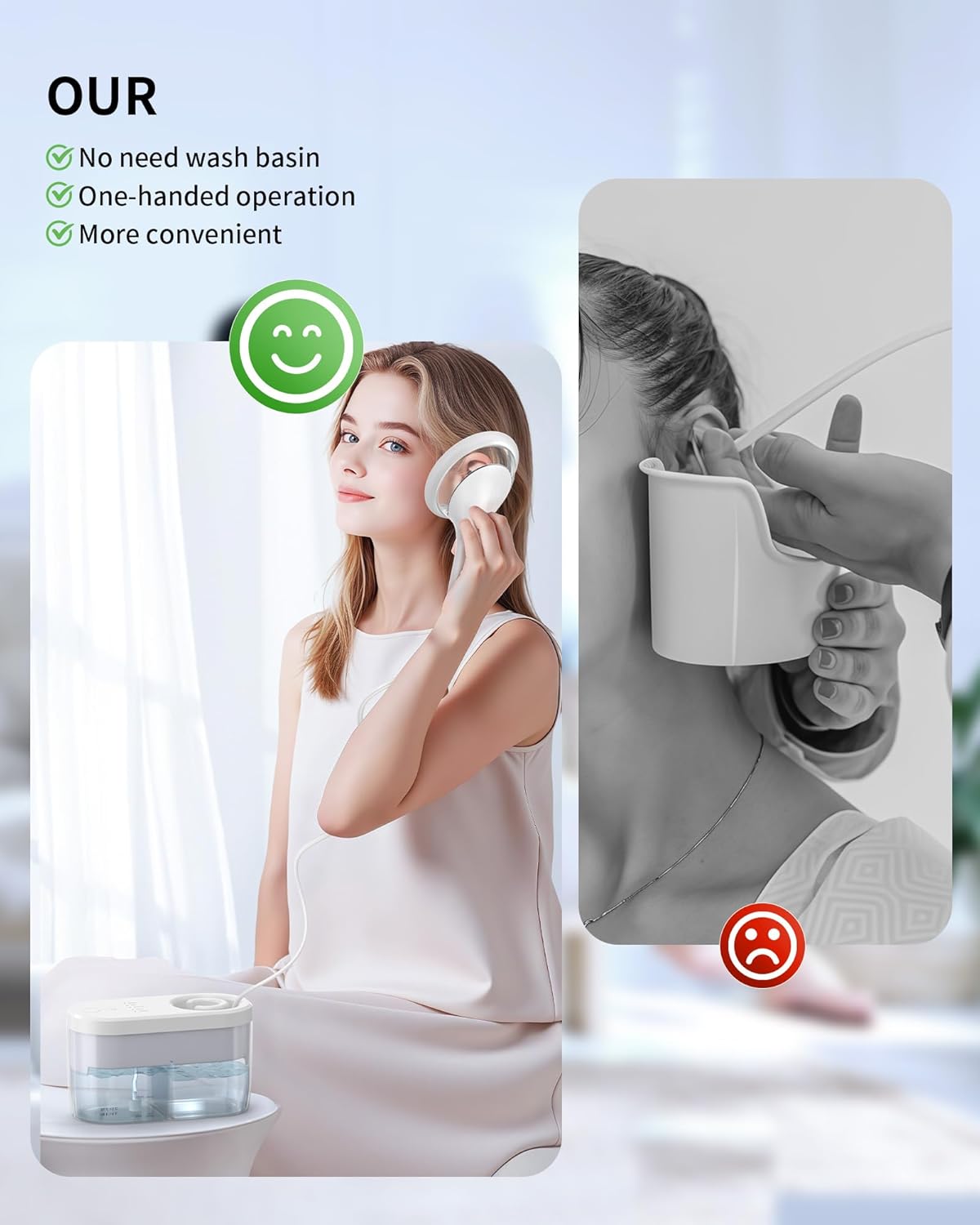 KAUGIC Electric Ear Wax Removal Kit, FSA-HSA-Eligible, Water Powered Ear Irrigation System with Sewage Collection, 4 Clean Modes, Safe & Effective, 3 Ear Tips for Adults