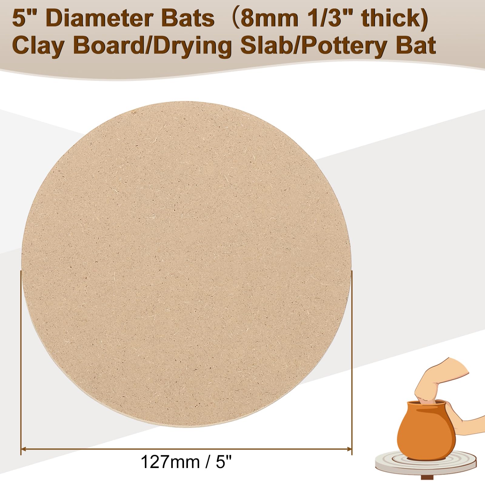 PATIKIL 4 Pack 14" 355mm OD Ceramic Drying Slab - Image 3