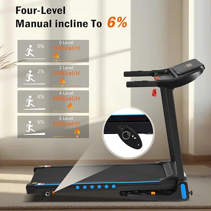 Caminadora Inclinable para Correr y Caminar, 3.0 HP, 350 lbs miniatura 7