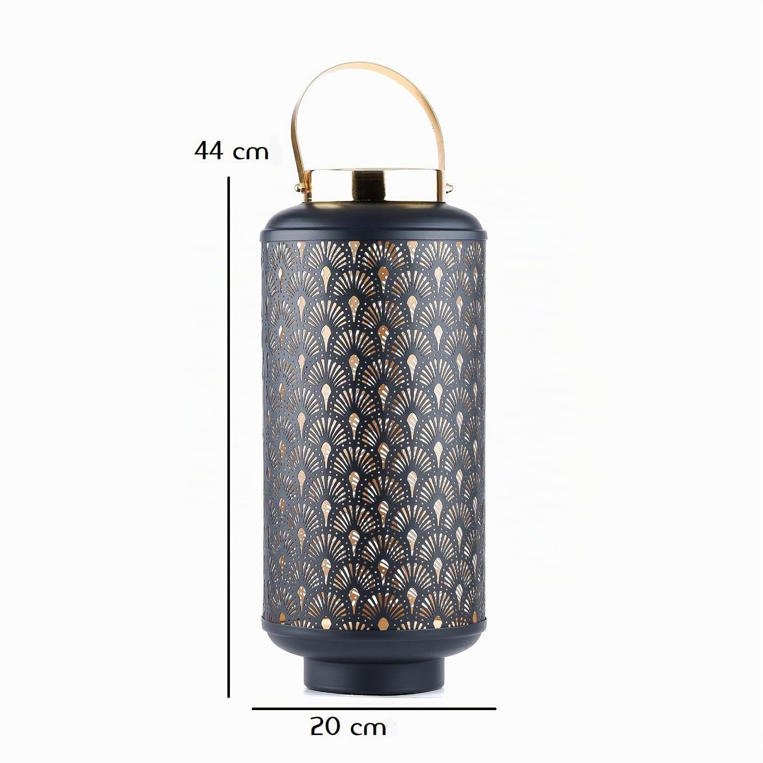 2er Set Orientalische Gartenlaterne Braga aus Metall in Schwarz 44 cm