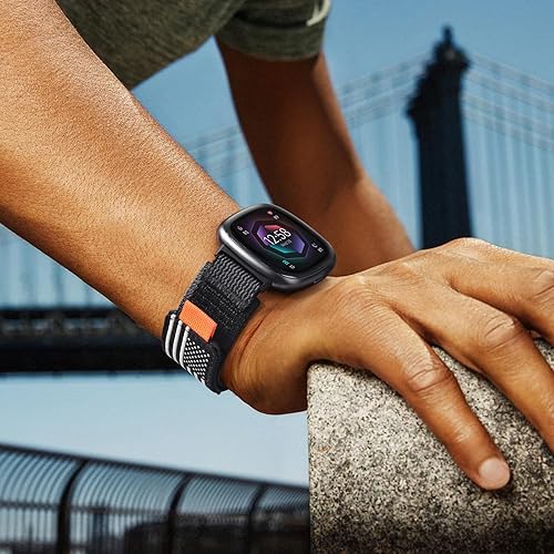 Miniatura 7 de KOREDA Compatible con Fitbit Versa 3Fitbit Versa 4Fitbit SenseSense 2 bandas para mujeres y hombres, correa deportiva ajustable elástica trenzada de
