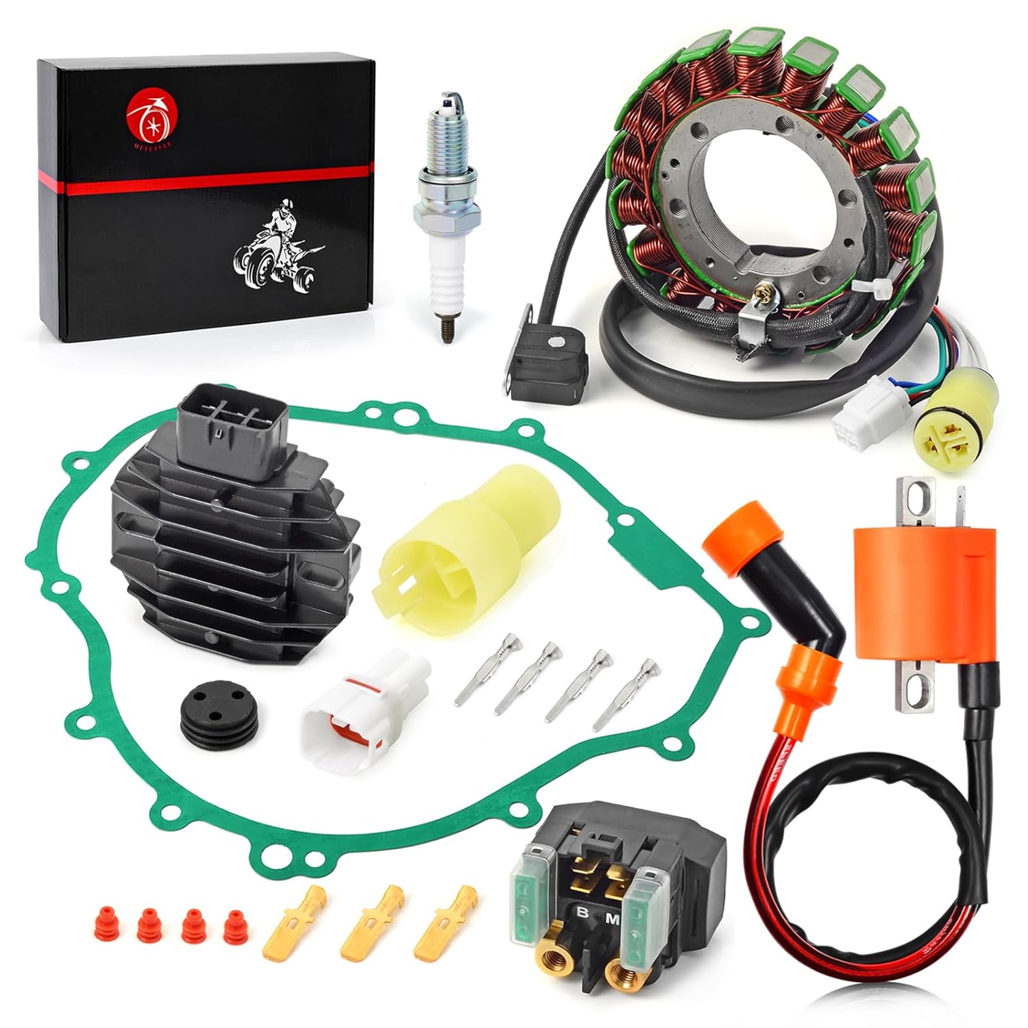 Stator & Rectifier Ignition Coil Relay Gasket Compatible with Yamaha Grizzly 350 2007-2014 Bruin 350 2004-2006 Wolverine 350 2006-2009