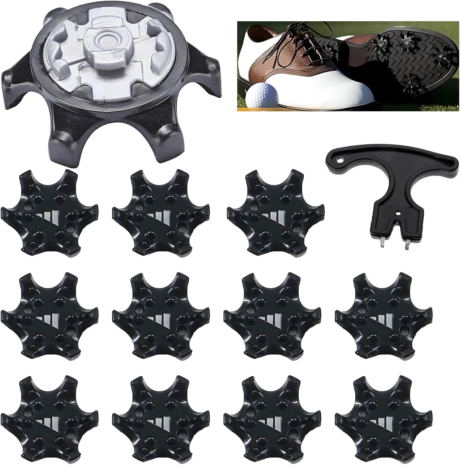 MYHOGOOD 12Pcs Golf Shoe Spikes, Outdoor Soft Rubber Studs Replacement Cleats Spikes Pins, Anti-slip Golf Shoe Studs, Easy Install MYHOGOOD 12Pcs Golf Shoe Spikes, Outdoor Soft Rubber Studs Replacement Cleats Spikes Pins, Anti-slip Golf Shoe Studs, Easy Install