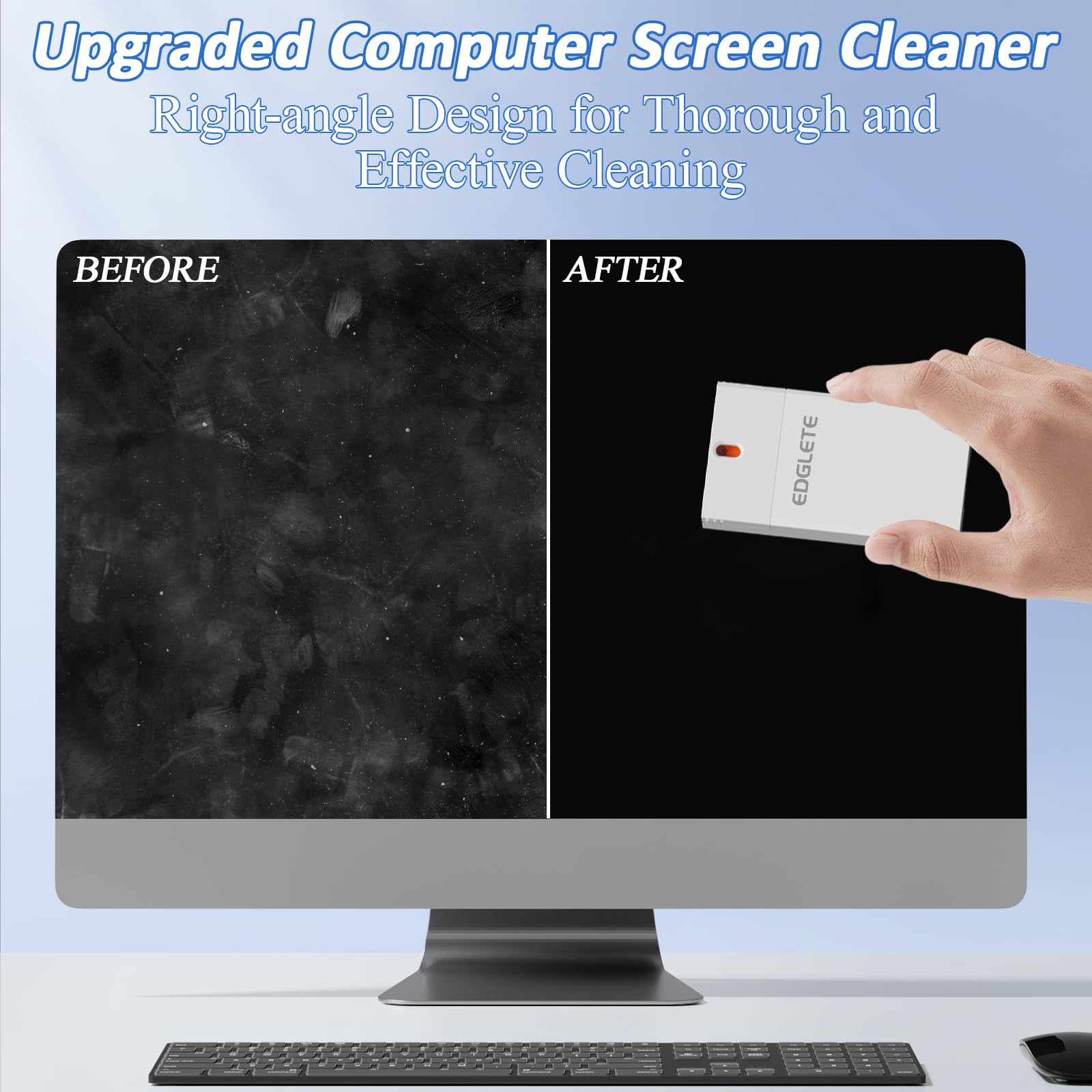 Edglete Zestaw do czyszczenia ekranu ekranu komputera do telefonu, laptopa, iPada, tabletu, monitora, MacBooka TV i urządzeń elektronicznych, spray do wielokrotnego napełniania 60 ml i ściereczka z