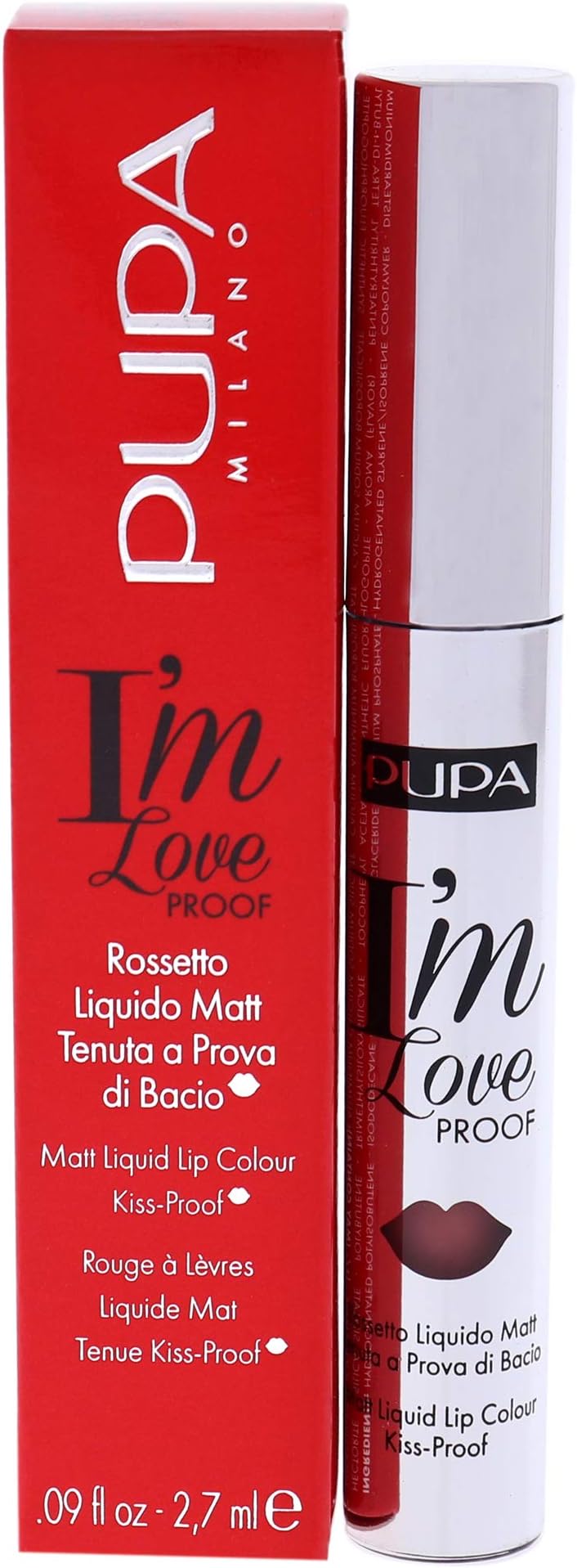 PupaMilano I Am Love Proof Matt Liquid Lip Color - Gives Super-Intense Colour - Offers A Matte, Velvety Effect - Ultra-Comfortable Texture Adheres Perfectly To Lips - 002 Delicate Nude - 0.09 OZ